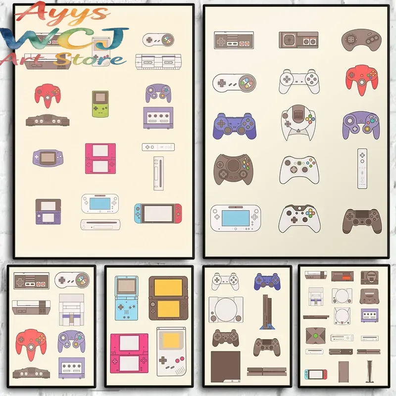 Gaming Console Picture - Постер «Эволюция портативных игровых приставок и