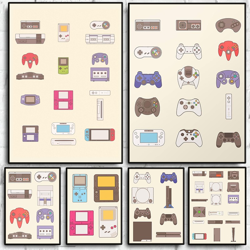 Gaming Console Picture - (2D Картина на холсте) Постер «Эволюция